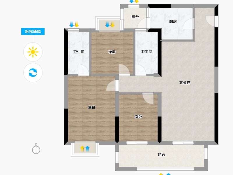 四川省-成都市-新鸿基悦城-99.03-户型库-采光通风