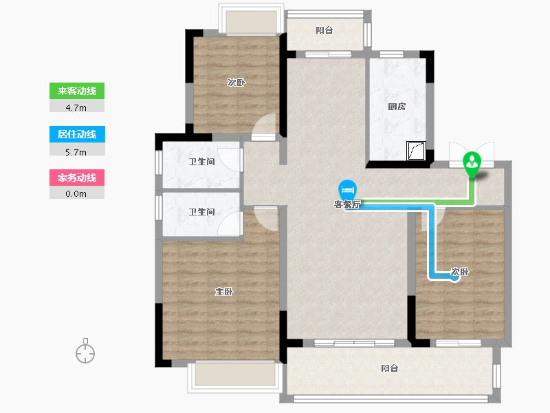 江苏省-南通市-桂语江南-104.00-户型库-动静线