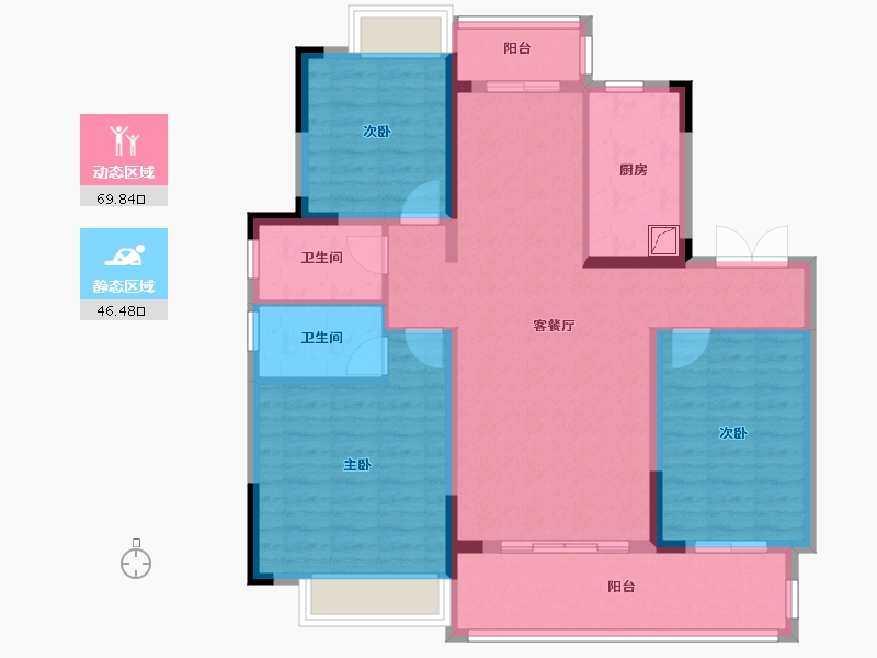 江苏省-南通市-桂语江南-104.00-户型库-动静分区