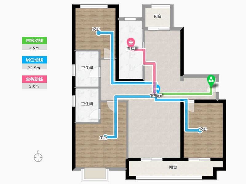 山东省-烟台市-龙昌学府-106.77-户型库-动静线