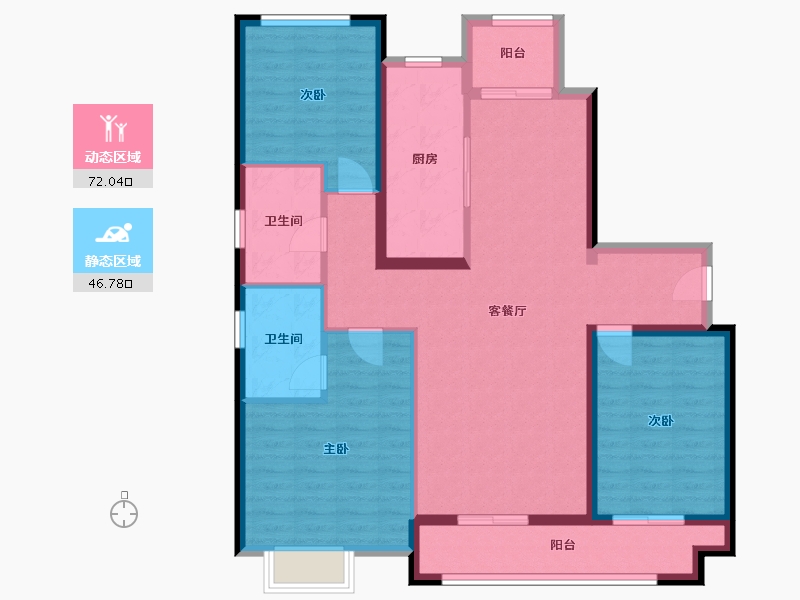 山东省-烟台市-龙昌学府-106.77-户型库-动静分区