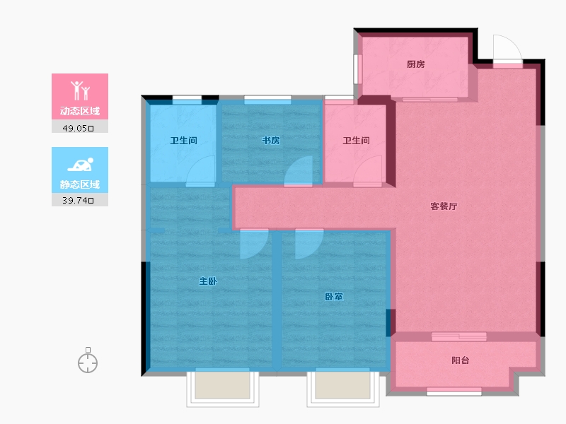 河南省-开封市-绿城·春江明月-79.21-户型库-动静分区