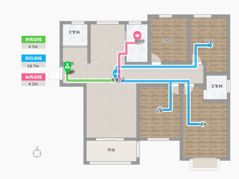 河南省-濮阳市-诚城·幸福里-124.96-户型库-动静线