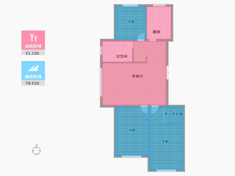 黑龙江省-鹤岗市-鼎都国际-109.23-户型库-动静分区