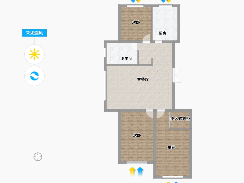 黑龙江省-鹤岗市-鼎都国际-109.23-户型库-采光通风