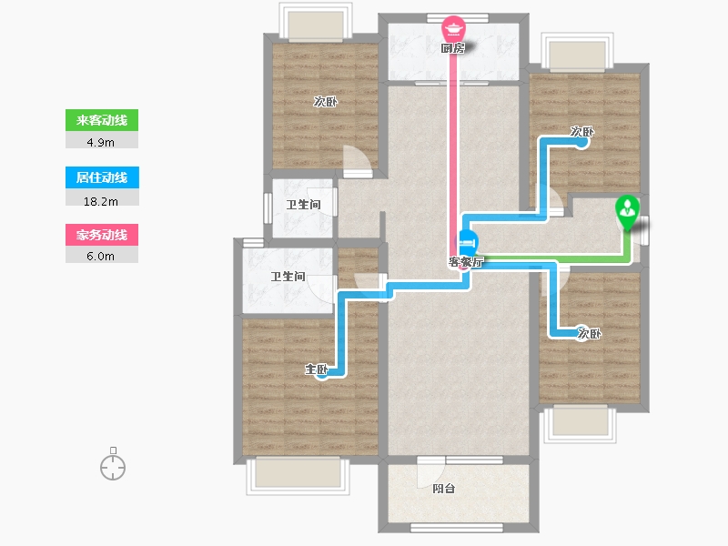 山东省-济宁市-兖州瑞马名门-111.35-户型库-动静线