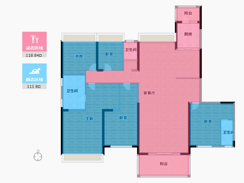 山西省-大同市-碧桂园·华附凤凰城-212.96-户型库-动静分区