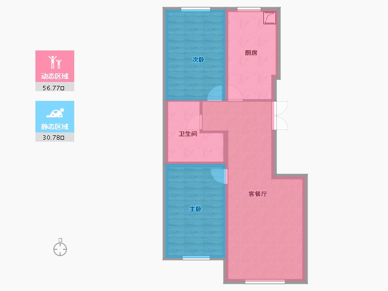 黑龙江省-鹤岗市-鼎都国际-78.42-户型库-动静分区