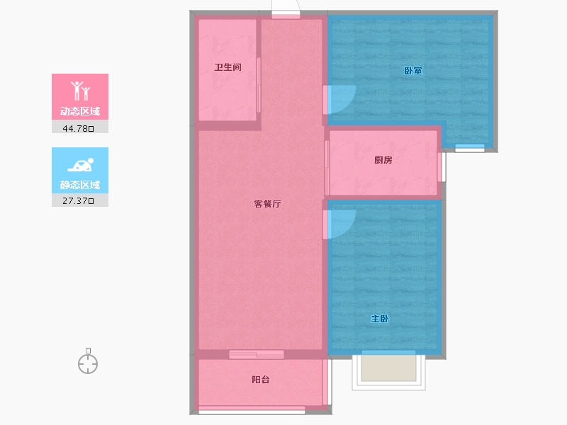 河北省-石家庄市-富达山庄-71.00-户型库-动静分区