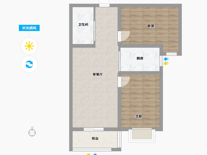 河北省-石家庄市-富达山庄-71.00-户型库-采光通风