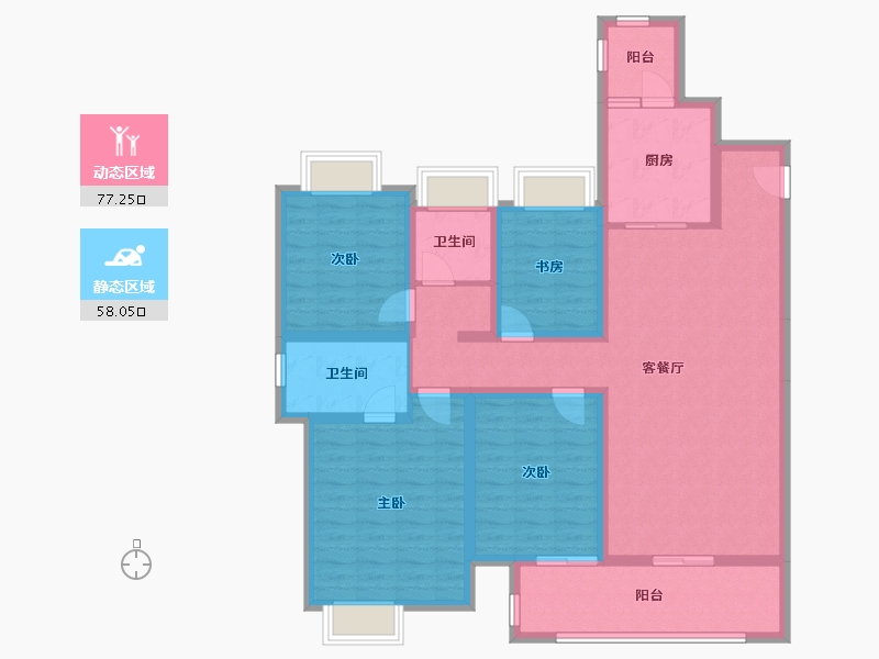 云南省-昆明市-中海寰宇天下-120.35-户型库-动静分区