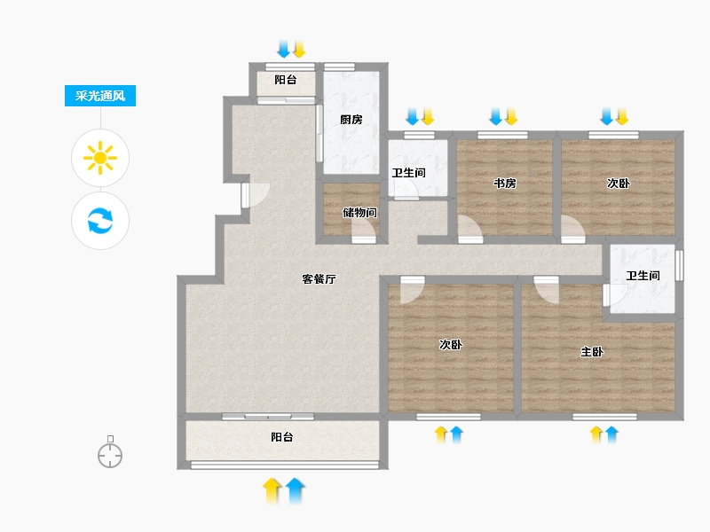 山东省-济宁市-龙翔御书坊-133.34-户型库-采光通风