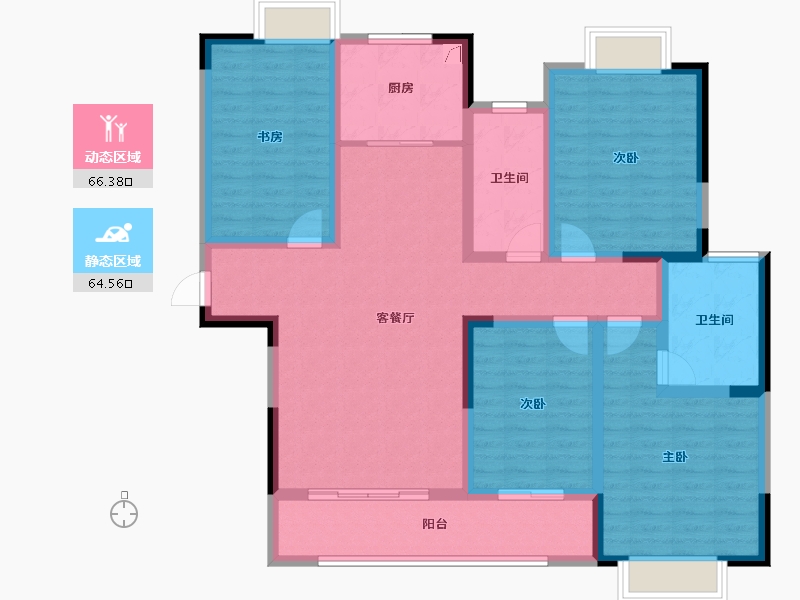 湖南省-湘潭市-九华世纪城第二=期-116.08-户型库-动静分区