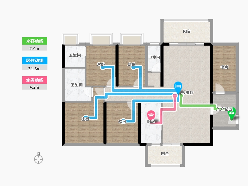 广东省-清远市-恒辉·天宝山庄-124.56-户型库-动静线