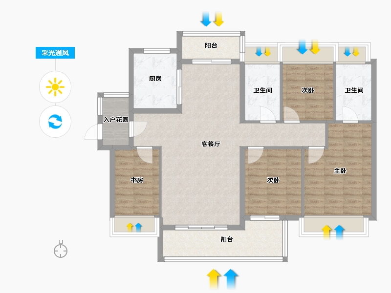 广东省-广州市-广州融创文旅城-B4区-110.00-户型库-采光通风