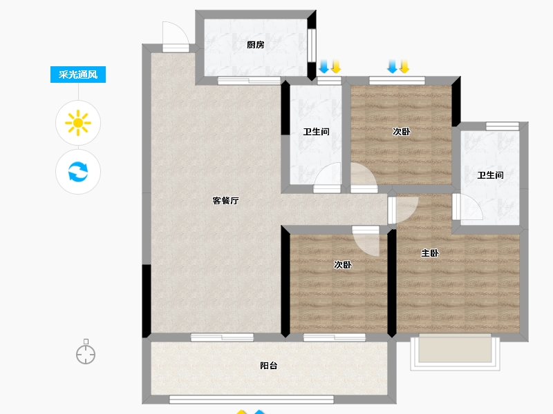 山东省-烟台市-福盛莱州府-89.15-户型库-采光通风