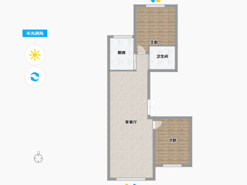 黑龙江省-鹤岗市-鼎都国际-85.66-户型库-采光通风