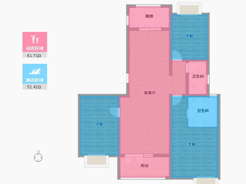 山东省-济宁市-瑞马意墅-101.85-户型库-动静分区