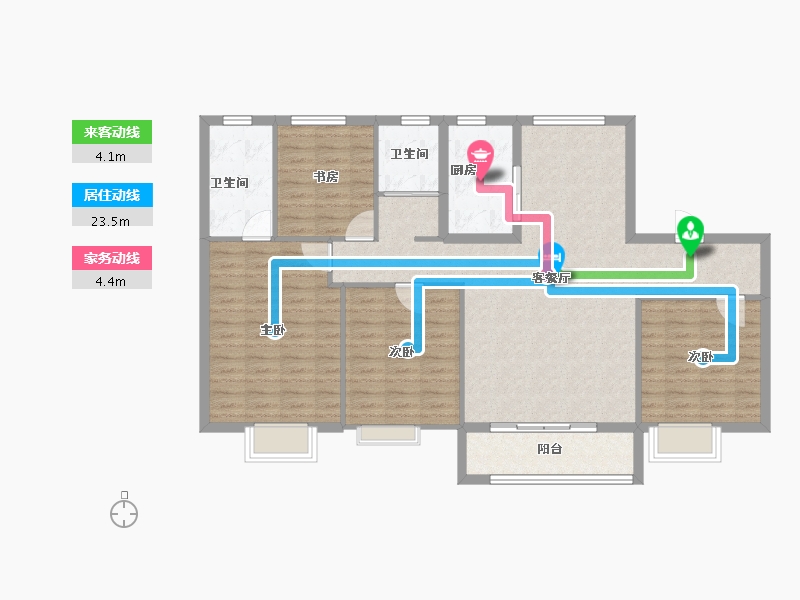 河北省-秦皇岛市-碧桂园御府-113.92-户型库-动静线