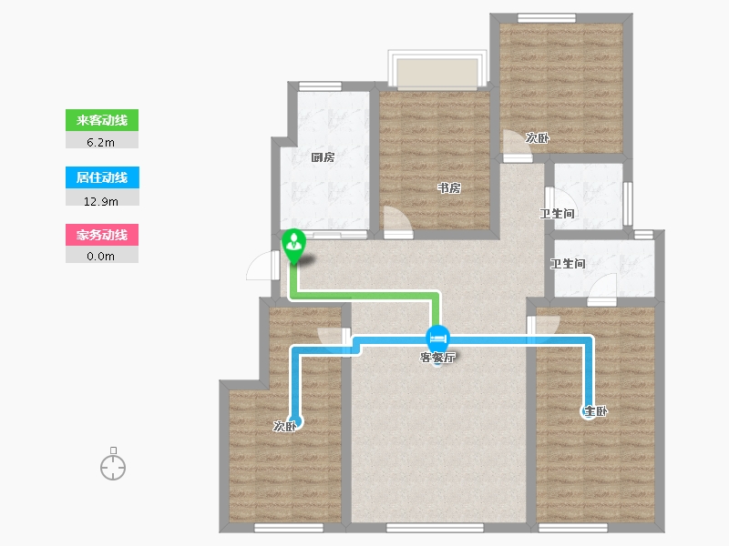 黑龙江省-七台河市-宝泰华府-115.34-户型库-动静线