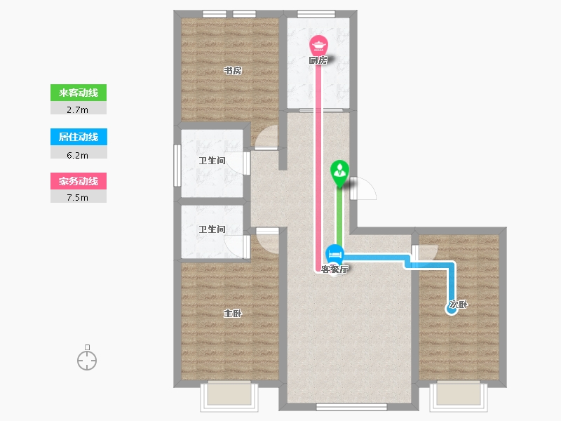 内蒙古自治区-鄂尔多斯市-炜业盛世康城-94.41-户型库-动静线