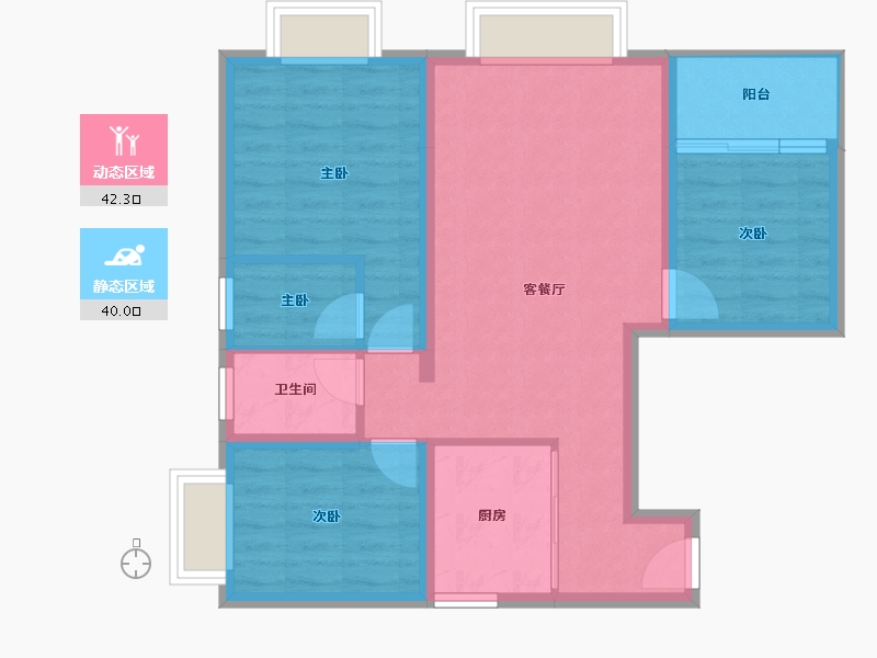 广西壮族自治区-河池市-金城尚筑-73.35-户型库-动静分区