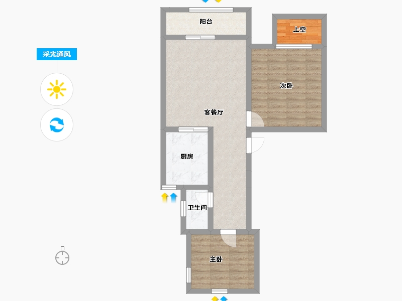 山东省-烟台市-月季花城-66.72-户型库-采光通风