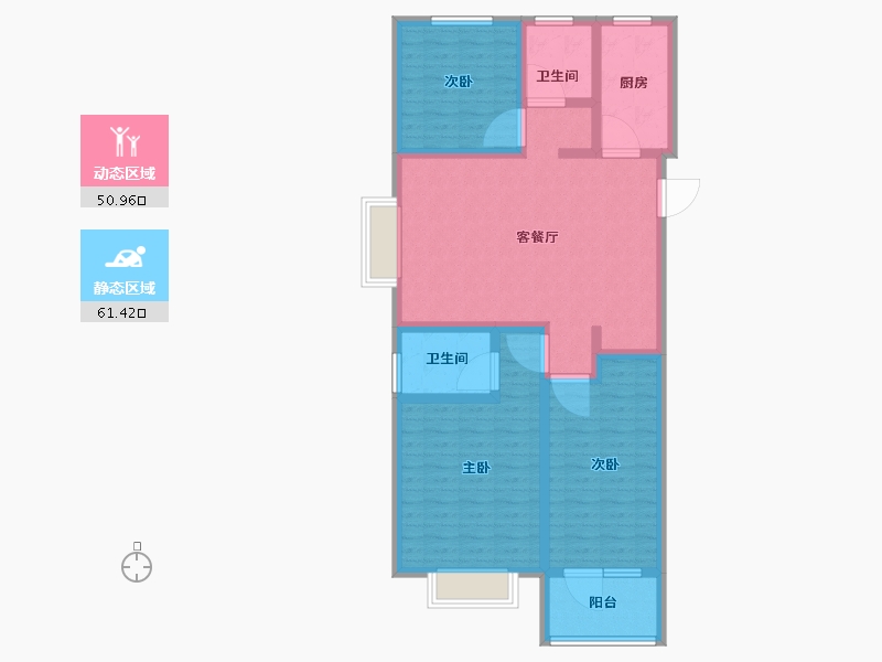 山东省-济宁市-九巨龙龙城公馆-100.00-户型库-动静分区