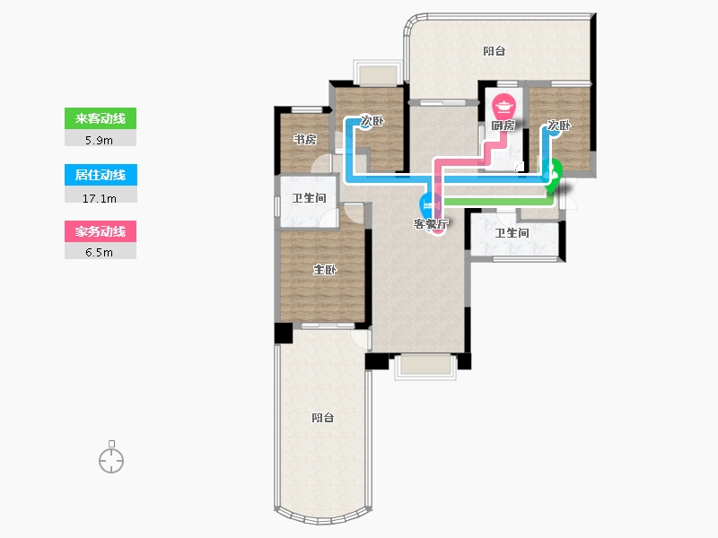 湖南省-张家界市-福天古庸院子-140.65-户型库-动静线