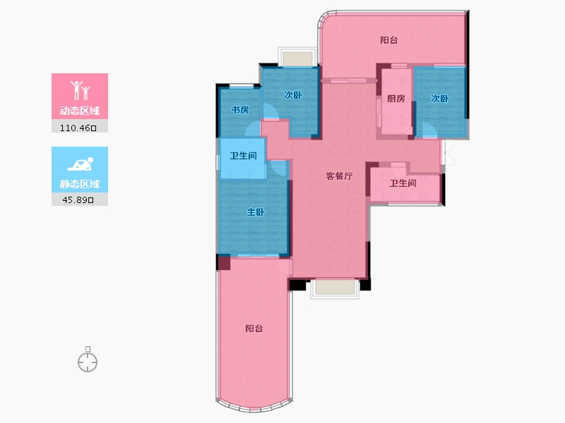 湖南省-张家界市-福天古庸院子-140.65-户型库-动静分区