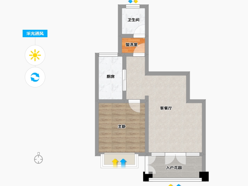 江苏省-淮安市-圣海天鹅湖畔-48.66-户型库-采光通风