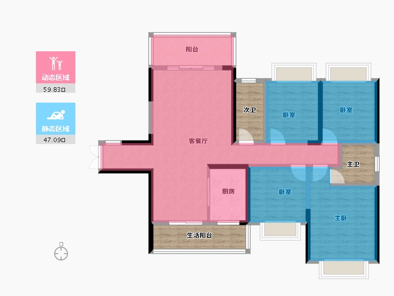 湖南省-邵阳市-壹号名邸-111.45-户型库-动静分区