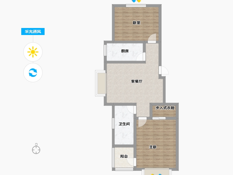 江苏省-淮安市-圣海天鹅湖畔-72.65-户型库-采光通风