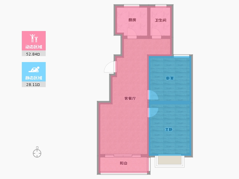 江苏省-淮安市-圣海天鹅湖畔-71.98-户型库-动静分区