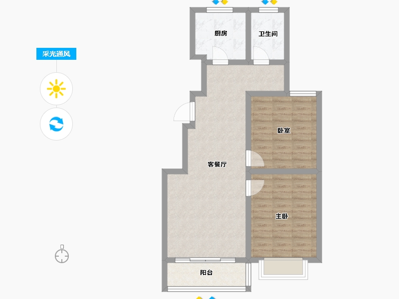 江苏省-淮安市-圣海天鹅湖畔-71.98-户型库-采光通风