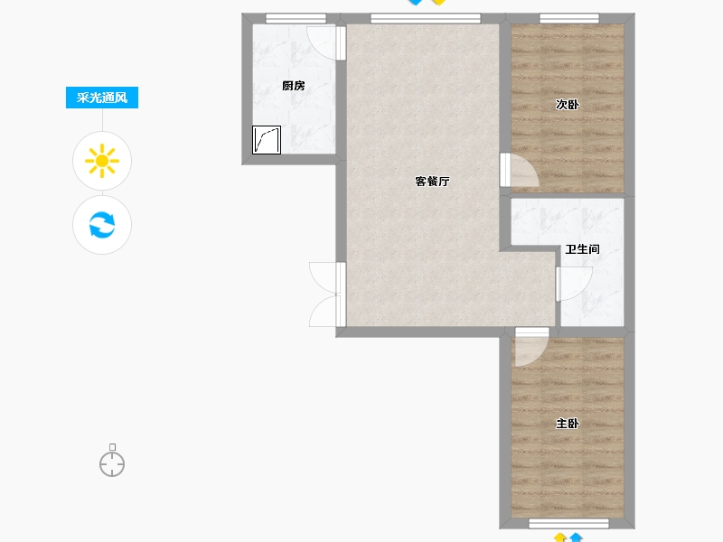 黑龙江省-鹤岗市-鼎都国际-60.61-户型库-采光通风