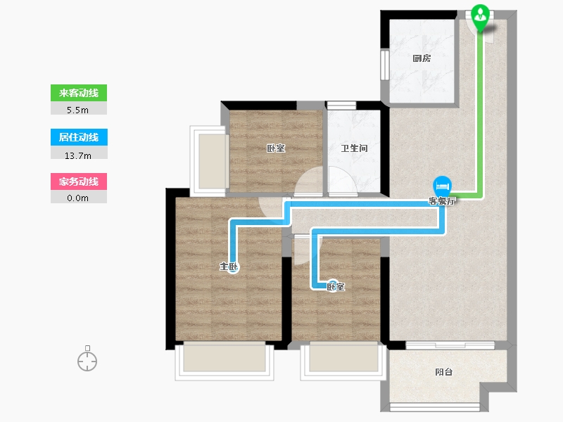 山西省-大同市-方直紫珑府-64.60-户型库-动静线