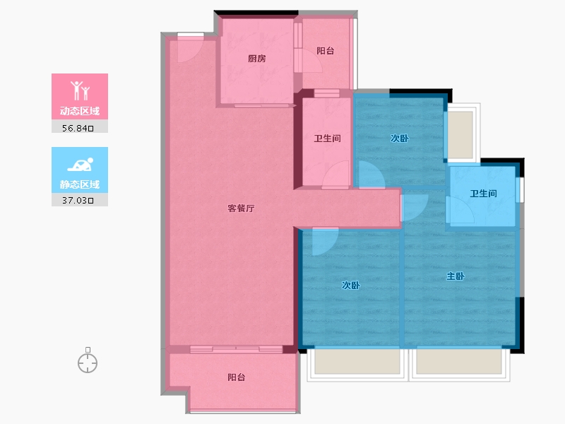 广东省-清远市-篁胜新城-84.67-户型库-动静分区