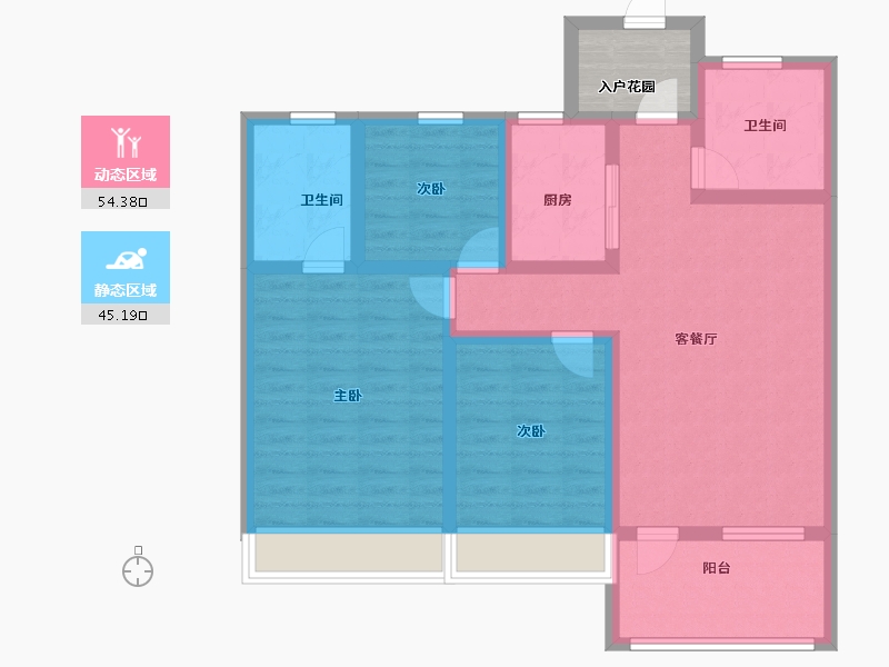 山东省-济宁市-九巨龙龙城公馆-91.54-户型库-动静分区