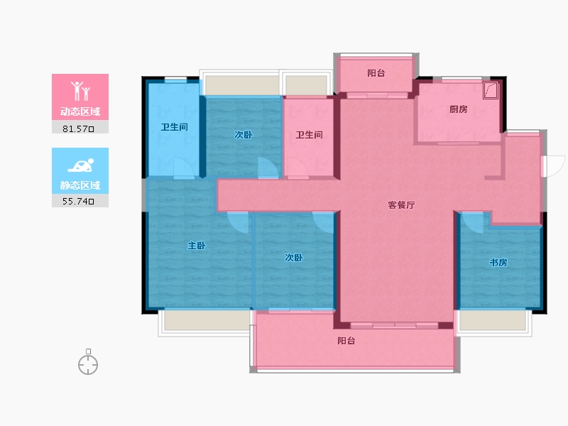 广东省-广州市-广州融创文旅城-B4区-124.00-户型库-动静分区