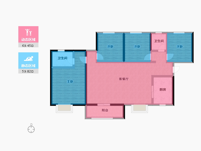 湖南省-湘潭市-金侨印象湘江-115.06-户型库-动静分区