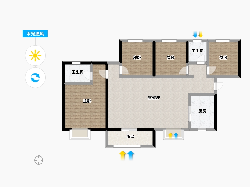 湖南省-湘潭市-金侨印象湘江-115.06-户型库-采光通风