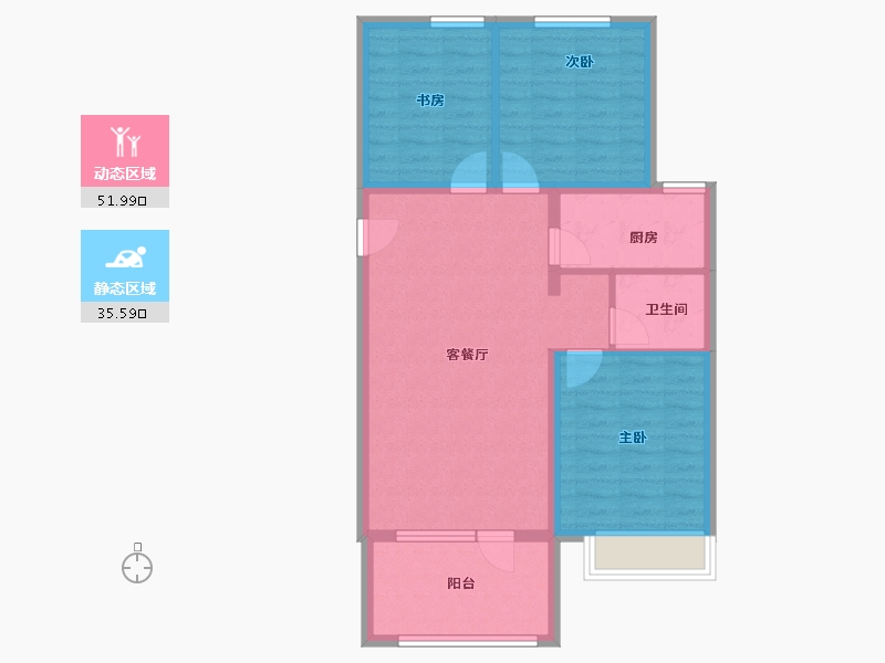 河北省-廊坊市-霸州荣盛枫林苑-78.65-户型库-动静分区