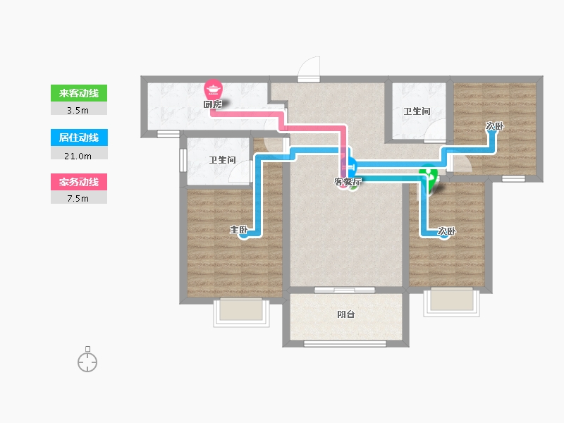 陕西省-渭南市-汇邦沋河瑞府-92.80-户型库-动静线