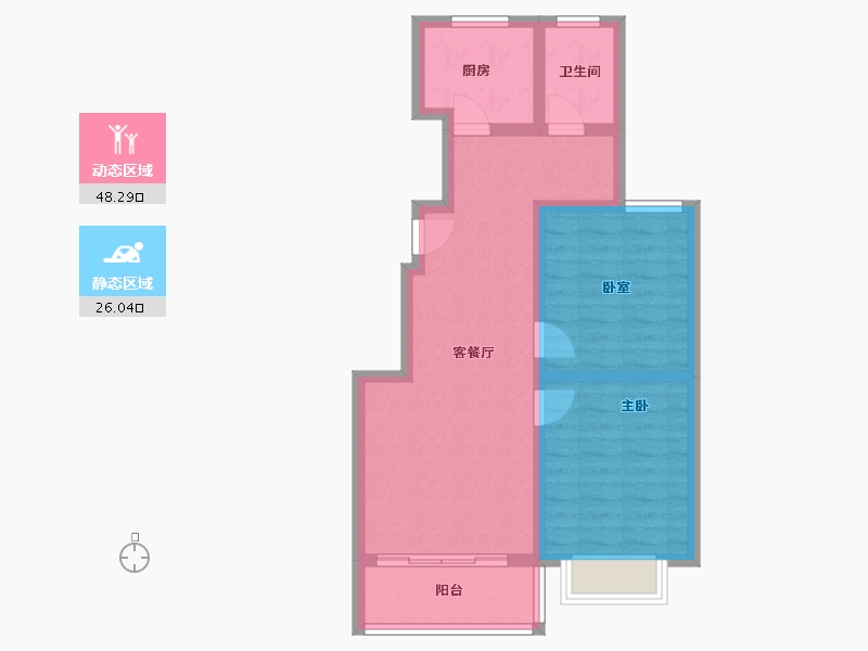 江苏省-淮安市-圣海天鹅湖畔-65.77-户型库-动静分区