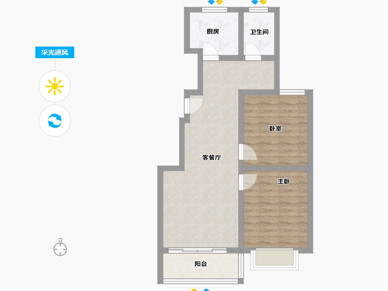 江苏省-淮安市-圣海天鹅湖畔-65.77-户型库-采光通风