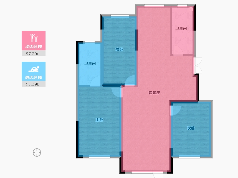 辽宁省-抚顺市-电建地产海赋外滩-99.96-户型库-动静分区