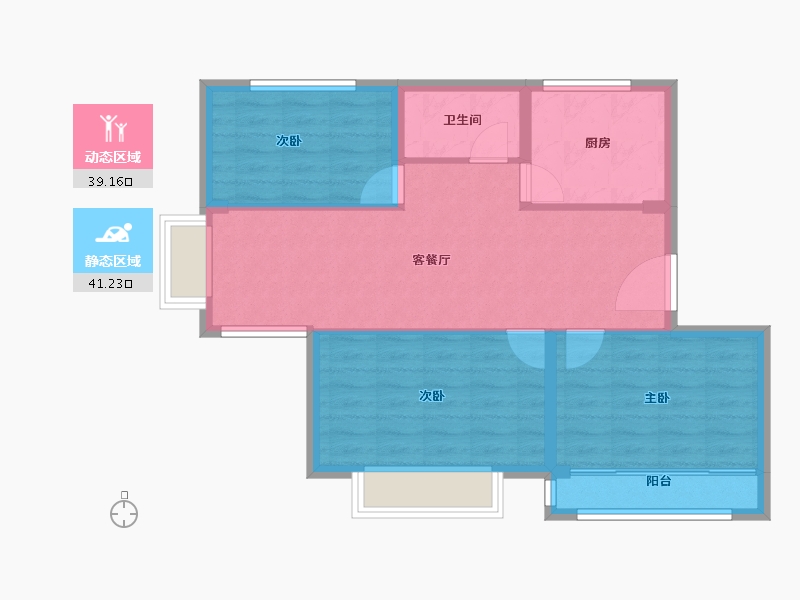 山东省-烟台市-半岛蓝庭-72.57-户型库-动静分区