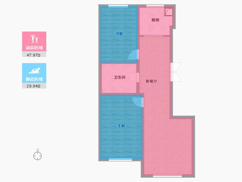 黑龙江省-鹤岗市-鼎都国际-69.51-户型库-动静分区