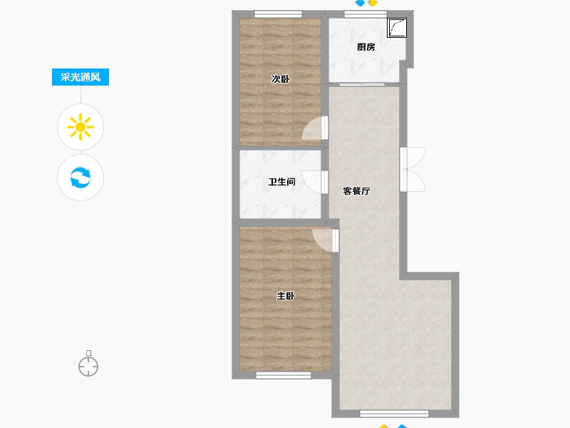 黑龙江省-鹤岗市-鼎都国际-69.51-户型库-采光通风